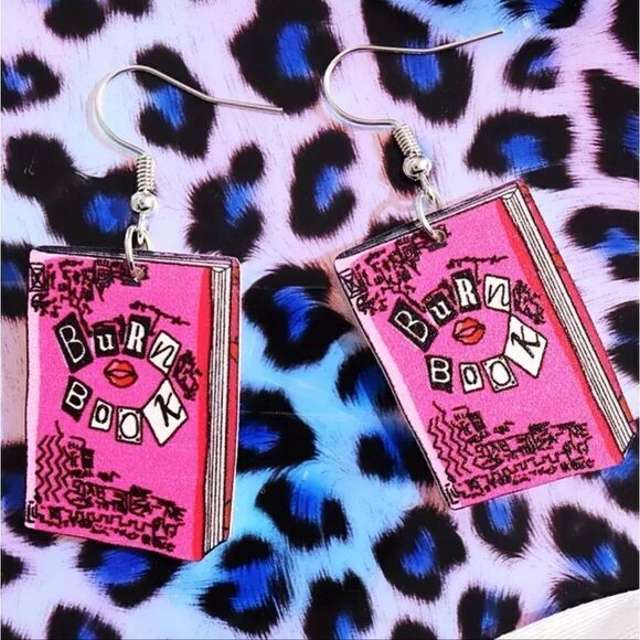 3 for $26 -  Mean Girls Burn Book Earrings - Picture 2 of 5